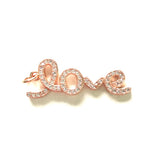 5pcs LOVE Words Charm Crystal Stone Pave Accessory Jewelry Handcraft DIY