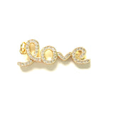 5pcs LOVE Words Charm Crystal Stone Pave Accessory Jewelry Handcraft DIY