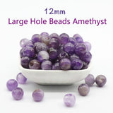 5pcs Large Hole Amethyst Agat Stone Pendant 5mm DIY Bracelet Loose Beads