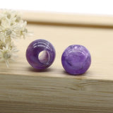 5pcs Large Hole Amethyst Agat Stone Pendant 5mm DIY Bracelet Loose Beads