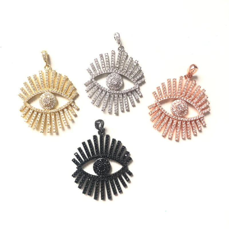 5pcs Large Zirconia Evil Eye Charm for Bracelet Necklace Bangle