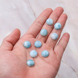 5pcs Larimar Cabochons Cab Round Shape Natural Stone 2-16mm for Jewelry DIY