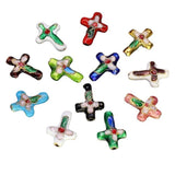 5pcs/Lot 10 Colors Copper Enamel Cross Beads 18x13mm DIY Jewelry