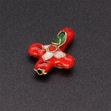 5pcs/Lot 10 Colors Copper Enamel Cross Beads 18x13mm DIY Jewelry