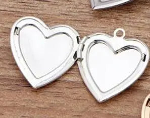 5pcs 22mm Metal Heart Box Vintage Reliquary Pendant Photo Locket