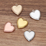 5pcs 22mm Metal Heart Box Vintage Reliquary Pendant Photo Locket