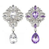 5pcs/Lot 35*68mm Rhinestone Flower Pendant Sewing Buttons Wedding