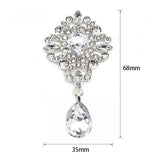 5pcs/Lot 35*68mm Rhinestone Flower Pendant Sewing Buttons Wedding