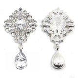 5pcs/Lot 35*68mm Rhinestone Flower Pendant Sewing Buttons Wedding