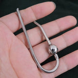 5pcs/Lot 3MM Stainless Steel Snake Bone Chain Bracelet DIY Jewelry