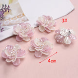 5pcs Acrylic Pearl Rhinestone Wrist Flowers DIY Brooch Hair Jewelry