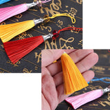 5pcs/Lot Polyester Silky Tassels Crystal Beads Decorative Trim Fringe Pendant