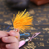 5pcs/Lot Polyester Silky Tassels Crystal Beads Decorative Trim Fringe Pendant