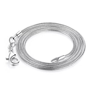 925 Silver Snake Chain Necklace, Sterling Silver Jewelry