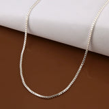 5pcs 925 Sterling Silver Box Chain Necklace 1MM/16-24 Inch Silver Charm Jewelry