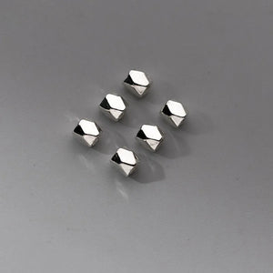 5pcs 925 Sterling Silver Faceted Small Beads 3mm DIY Jewelry Make