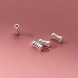 5pcs 925 Sterling Silver Slender Waist Loose Beads 6x3mm S925 Silver Beads