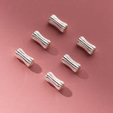 5pcs 925 Sterling Silver Slender Waist Loose Beads 6x3mm S925 Silver Beads