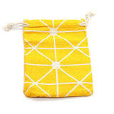 5pcs 9x12cm Yellow Cotton Line Drawstring Pouches Candy Favor Jewelry Party Bag