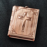 5pcs/Lot Bible Book Christian Religion Photo Frame Locket Charms