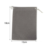 5pcs Gray Velvet Drawstring Bags 13x18cm Wedding/Christmas Favor Pouches