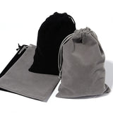 5pcs Gray Velvet Drawstring Bags 13x18cm Wedding/Christmas Favor Pouches