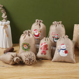 5pcs Christmas Gift Ornament Burlap Drawstring Bags Eco-Friendly