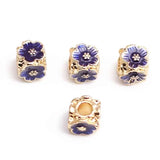 5pcs Cloisonne Enamel Plum Spacer Beads 5mm 7.5mm Big Hole Charm DIY Jewelry