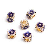 5pcs Cloisonne Enamel Plum Spacer Beads 5mm 7.5mm Big Hole Charm DIY Jewelry