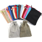 5pcs Linen Bag Lint Jewelry Drawstring Pouch Organizer Gift Bag