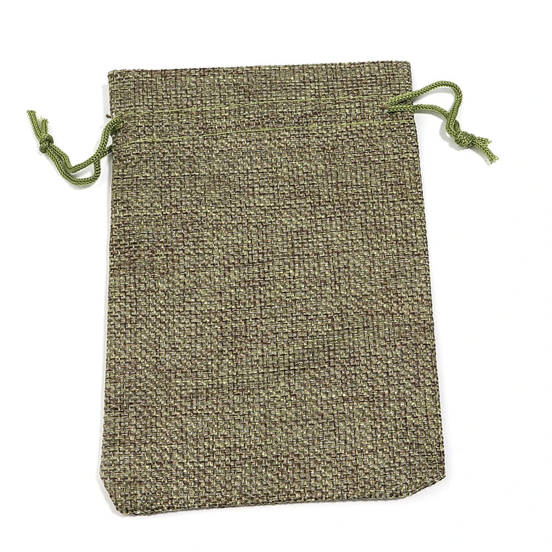 5pcs Linen Bag Lint Jewelry Drawstring Pouch Organizer Gift Bag