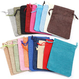 5pcs Linen Bag Lint Jewelry Drawstring Pouch Organizer Gift Bag