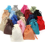 5pcs Linen Bag Lint Jewelry Drawstring Pouch Organizer Gift Bag