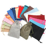 5pcs Linen Bag Lint Jewelry Drawstring Pouch Organizer Gift Bag