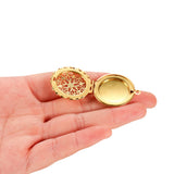 5pcs Copper Round Photo Locket Pendant Necklace Charms DIY Jewelry Making