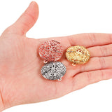 5pcs Copper Round Photo Locket Pendant Necklace Charms DIY Jewelry Making