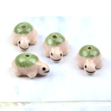 5pcs Ocean Green Back Turtle Ceramic Beads 13x20mm Jewelry Making Necklace