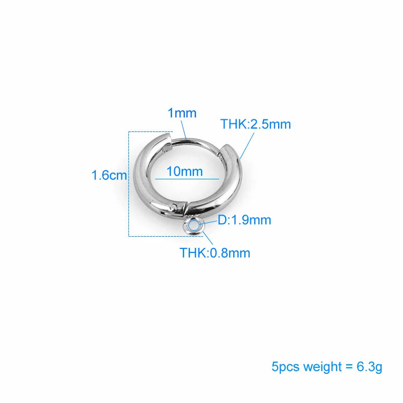 5pcs Stainless Steel Earring Hoop Hook Connectors for DIY Jewelry