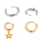 5pcs Stainless Steel Earring Hoop Hook Connectors for DIY Jewelry