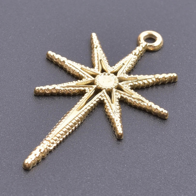 5pcs Multistyle Sun Evil Eye Pendant Stainless Steel Charm DIY Jewelry