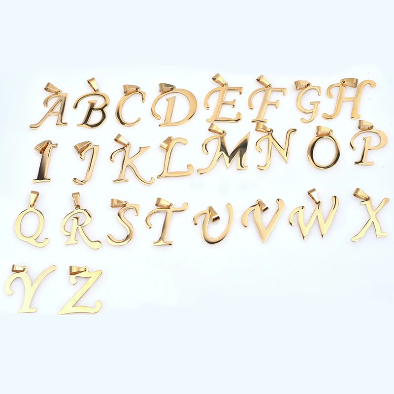 5pcs Stainless Steel Letters Charms for Jewelry Making Pendant