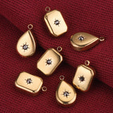 5pcs Stainless Steel Drop Square Charms Earring Dangles DIY Jewelry