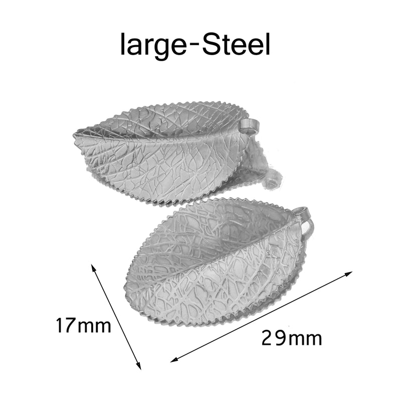 5pcs Stainless Steel Plated Leaf Earrings Charms Pendants DIY Jewelry Making