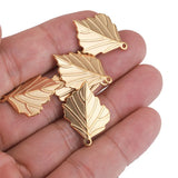 5pcs Stainless Steel Plated Leaf Earrings Charms Pendants DIY Jewelry Making