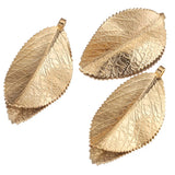 5pcs Stainless Steel Plated Leaf Earrings Charms Pendants DIY Jewelry Making