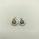 Baroque Pearl Paste Micro CZ Pave Ladybug Charm for Jewelry Making