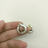 Baroque Pearl Paste Micro CZ Pave Ladybug Charm for Jewelry Making