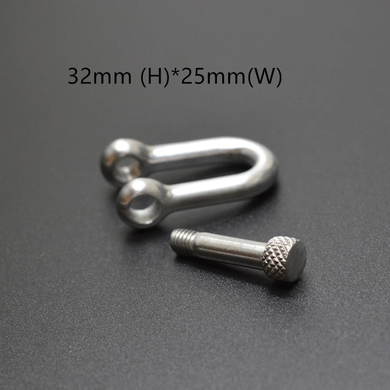 5pcs/Lot Long D Standard Shackle Stainless Steel 316 Marine Hardware