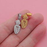 5pcs Mirror Polish Stainless Steel Mother Baby Charms Pendants