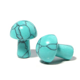 5pcs Natural Stone Mushroom Beads Charm Turquoise Loose Beads 20x15mm